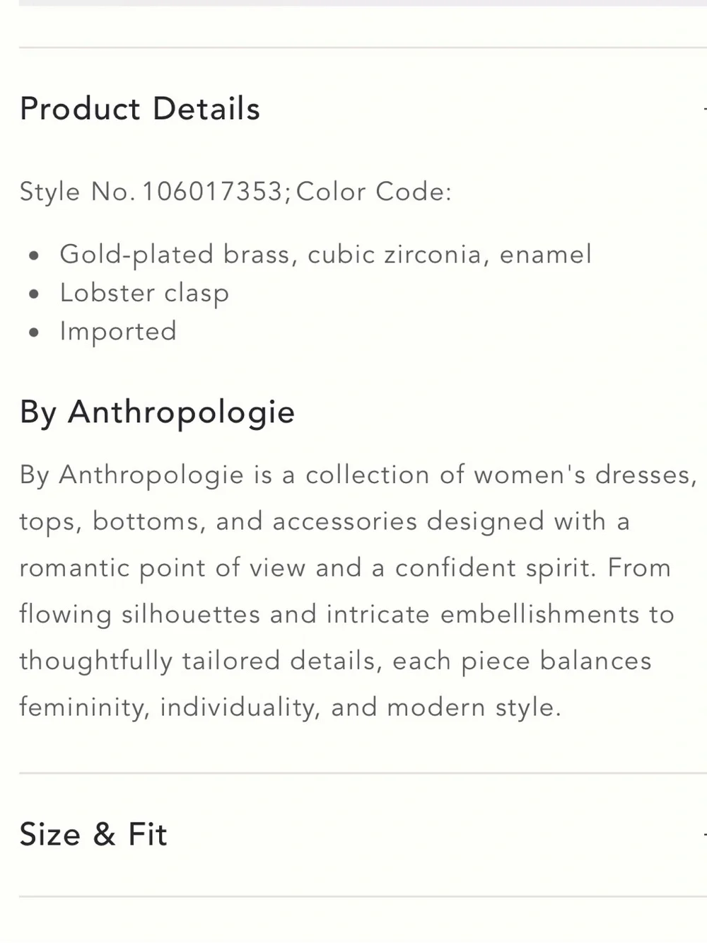 NWT Anthropologie Gold Celestial Pendant Necklace